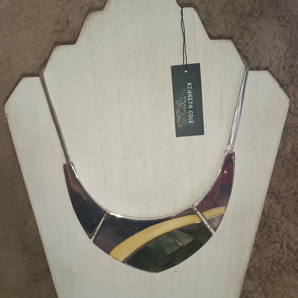 Kenneth Cole Gold and Silver Geometric Necklace